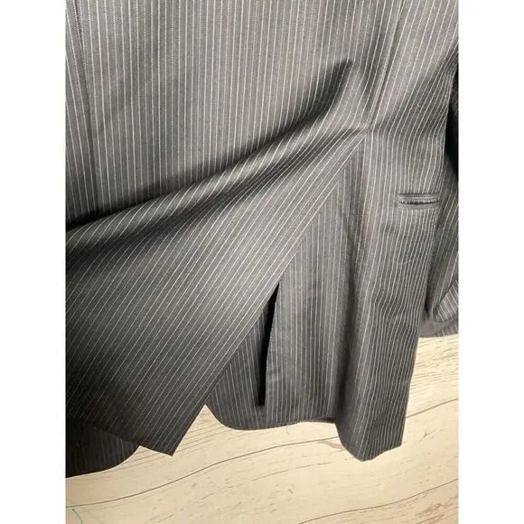 Hickey Freeman Loro Piana Tasmanian Super 130's Wool Blazer Jacket Coat 44R Gray