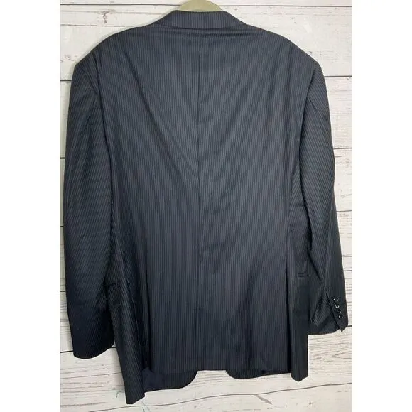 Hickey Freeman Loro Piana Tasmanian Super 130's Wool Blazer Jacket Coat 44R Gray