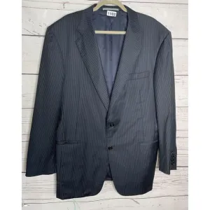 Hickey Freeman Loro Piana Tasmanian Super 130's Wool Blazer Jacket Coat 44R Gray