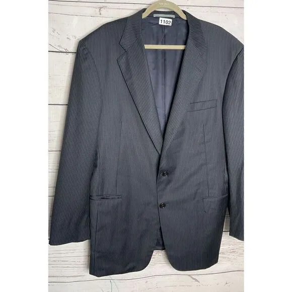 Hickey Freeman Loro Piana Tasmanian Super 130's Wool Blazer Jacket Coat 44R Gray