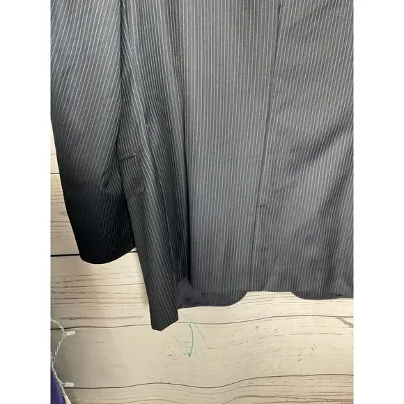 Hickey Freeman Loro Piana Tasmanian Super 130's Wool Blazer Jacket Coat 44R Gray