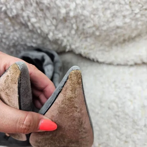 Hobbs London Gray Suede Leather Tall Slip-on   Pointed Toe Boots sz‎ 38