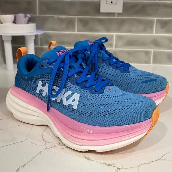 Hoka Bondi 8 Sneakers. Women’s Size 5 D. Color Coastal Sky