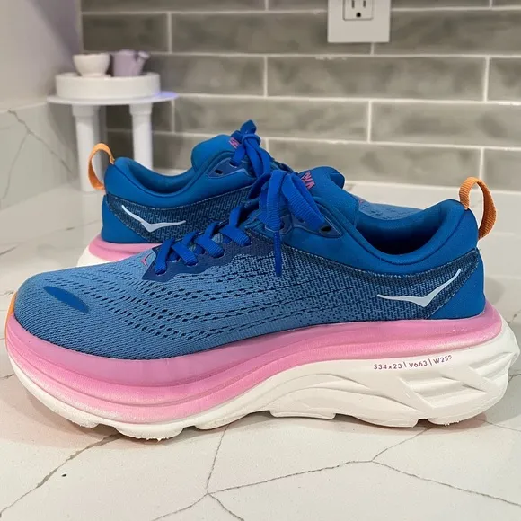 Hoka Bondi 8 Sneakers. Women’s Size 5 D. Color Coastal Sky