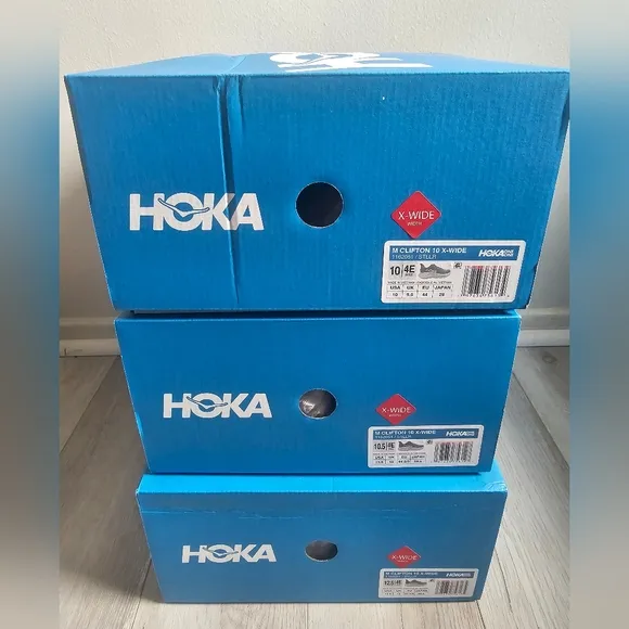 Hoka Clifton 10 X-Wide Size 10, 10.5, 12.5 4E Stellar Grey Running Shoes New
