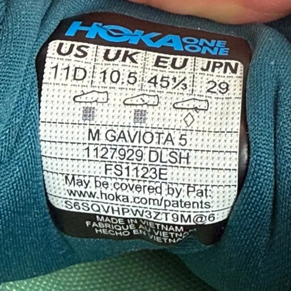 Hoka M Gaviota 5 Mens 11D X-Wide Shadow Dusk Teal 1127929DLSh New