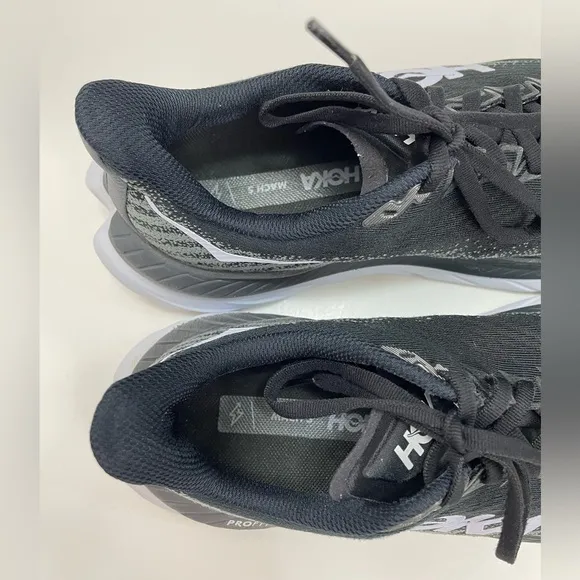Hoka Mach 5 Wide Women’s Running Shoes Size 9.5 D Black White 1136678