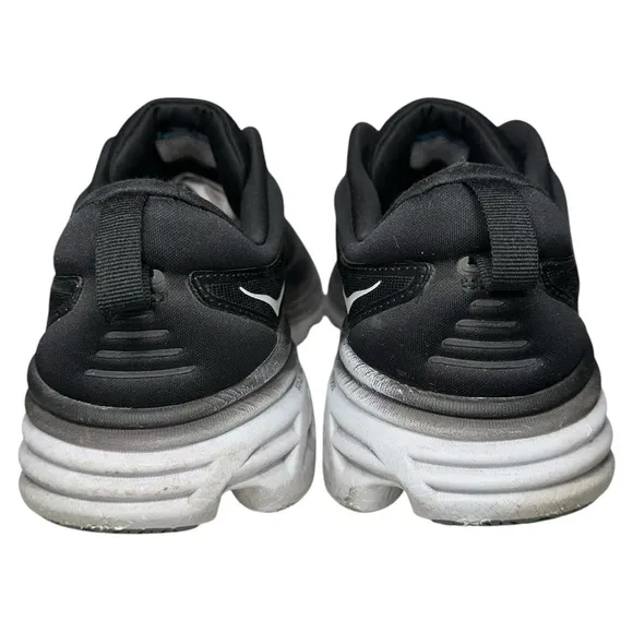 HOKA Men's Size 11.5 D  Black White Bondi 8 Running Shoes Sneakers