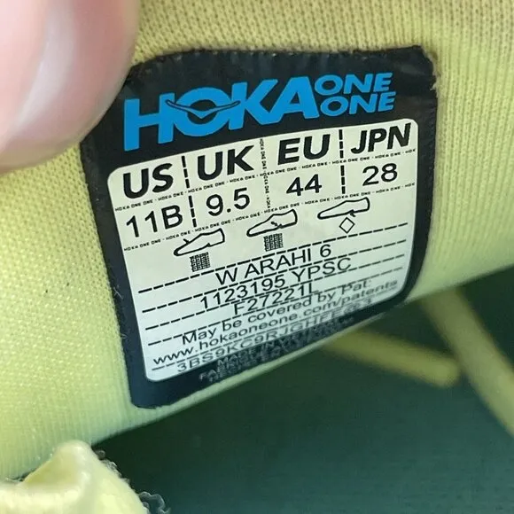 Hoka One One Arahi 6 Women Size 11 Yellow Athletic Running Shoes