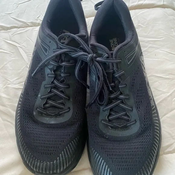 HOKA ONE ONE Bondi 7 Black  X-Wide Men's Running Shoes Size 10 4E  1117033 BBLC
