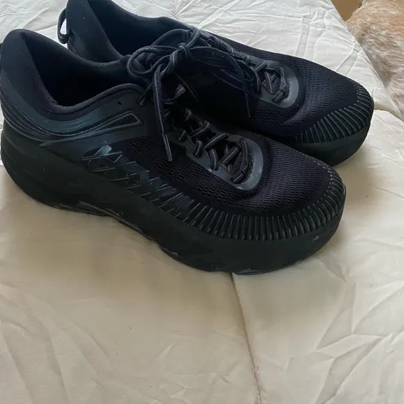 HOKA ONE ONE Bondi 7 Black  X-Wide Men's Running Shoes Size 10 4E  1117033 BBLC