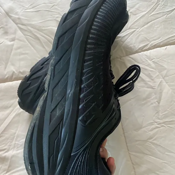 HOKA ONE ONE Bondi 7 Black  X-Wide Men's Running Shoes Size 10 4E  1117033 BBLC