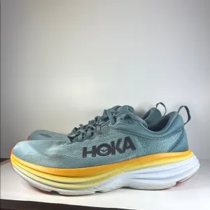 HOKA One One Bondi 8 Blue and Yellow Men’s Size 9.5 Wide Running Shoes