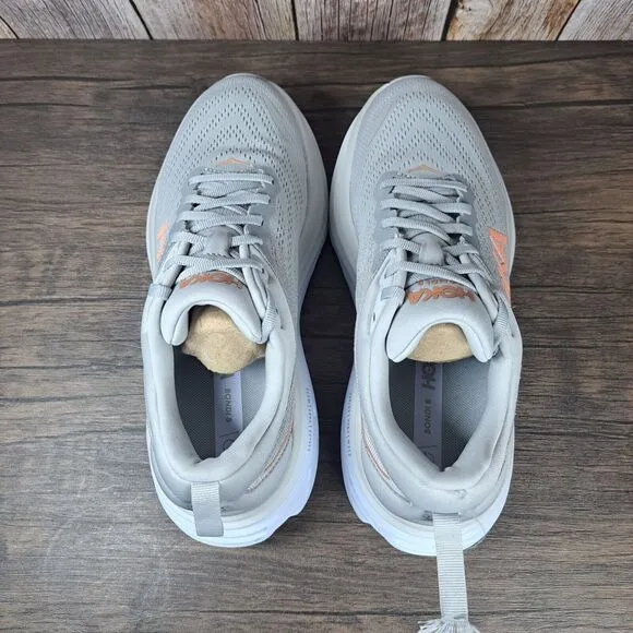 Hoka One One Bondi 8 Running Shoes Women's Sz 8.5 B Harbor Mist Lunar Rock