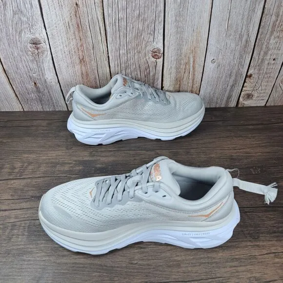 Hoka One One Bondi 8 Running Shoes Women's Sz 8.5 B Harbor Mist Lunar Rock