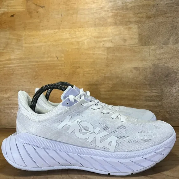 Hoka One One Carbon X 2 LIGHTWEIGHT Mens Size 8 (D) Running Shoes Sneakers White