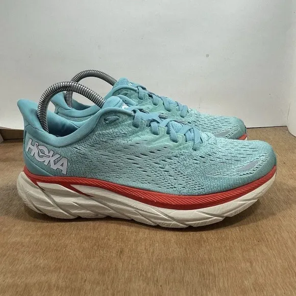 Hoka One One Clifton 8 Women’s Size 7.5D Wide Blue Running Athletic Shoes