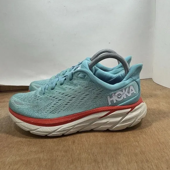 Hoka One One Clifton 8 Women’s Size 7.5D Wide Blue Running Athletic Shoes
