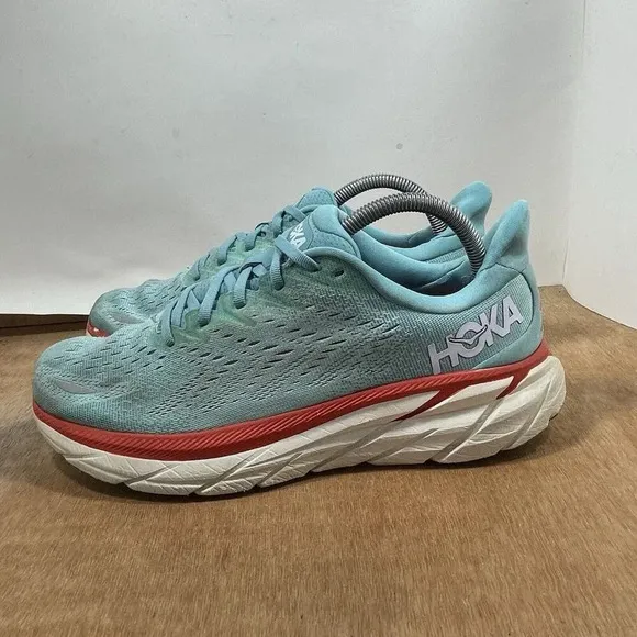 Hoka One One Clifton 8 Womens Size 9.5 Blue Running Shoes Athletic Sneakers