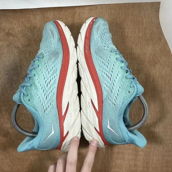 Hoka One One Clifton 8 Womens Size 9.5 Blue Running Shoes Athletic Sneakers