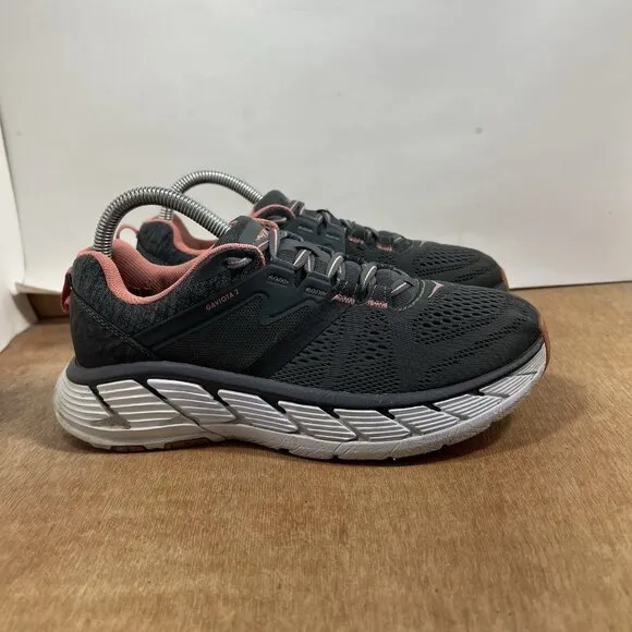 Hoka One One Gaviota 2 Women's Size 7 D Wide Running Shoes Grey Pink