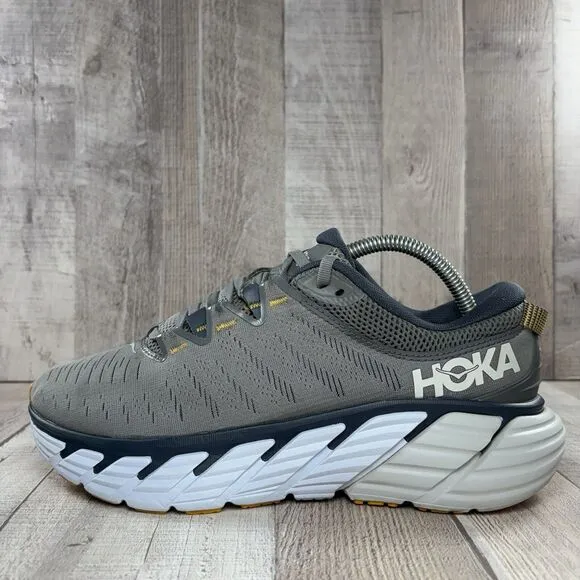 Hoka One One Gaviota 3 Men's 8.5 Wide 2E Running Shoes Athletic Sneakers Gray