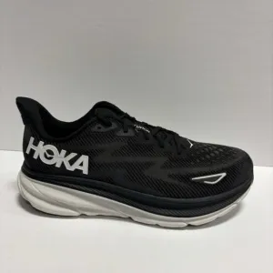 Hoka One One Men’s Clifton 9 Black/White Running Shoes, Size 11.5 Wide