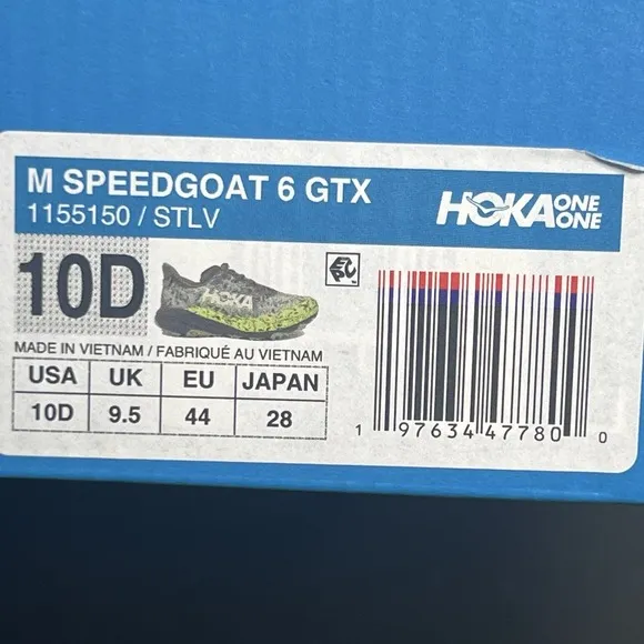 Hoka One One Speedgoat 6 GTX Men's Size 10 Green Gray Running Shoes New With Box