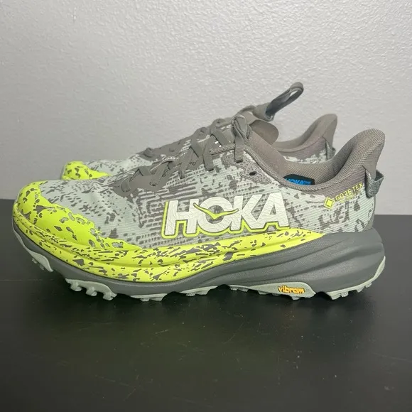 Hoka One One Speedgoat 6 GTX Men's Size 10 Green Gray Running Shoes New With Box