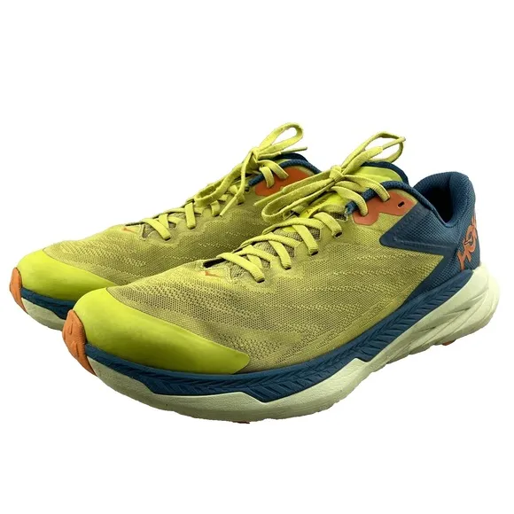 Hoka One One Zinal Trail Running Shoes Mens 11.5 D Yellow Gorpcore Outdoor Train