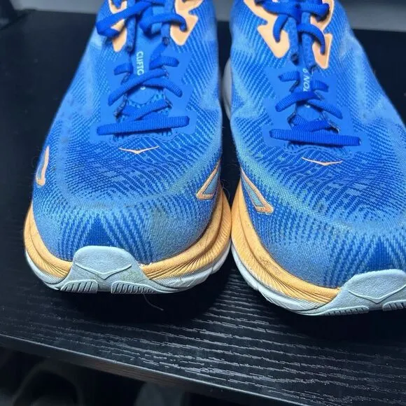 Hoka Clifton 9 Mens Size 11.5 2E Wide Blue Running Shoes Sneakers