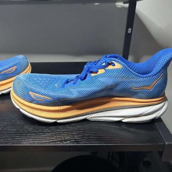 Hoka Clifton 9 Mens Size 11.5 2E Wide Blue Running Shoes Sneakers