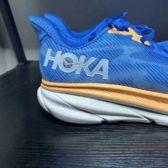 Hoka Clifton 9 Mens Size 11.5 2E Wide Blue Running Shoes Sneakers