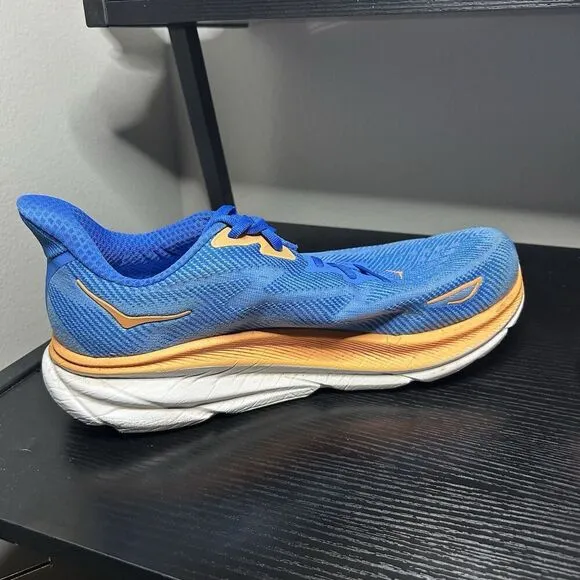 Hoka Clifton 9 Mens Size 11.5 2E Wide Blue Running Shoes Sneakers