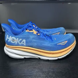 Hoka Clifton 9 Mens Size 11.5 2E Wide Blue Running Shoes Sneakers