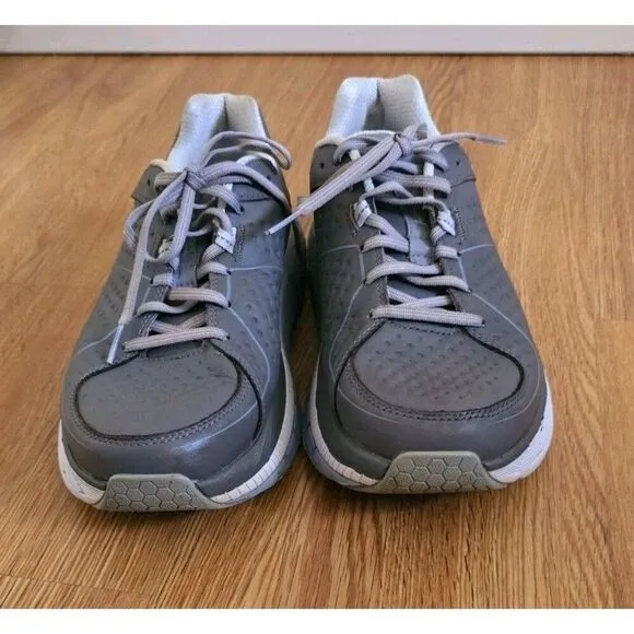 HOKA ONE GAVIOTA LTR  Gray Leather Running Shoes Size 8 D Wide