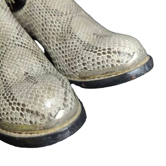 Honcho Cowboy Boots Snakeskin Embossed Leather Western Black Gray