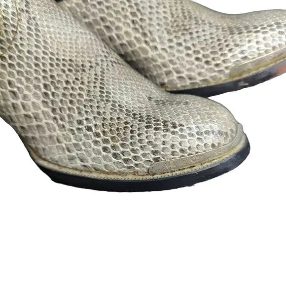 Honcho Cowboy Boots Snakeskin Embossed Leather Western Black Gray