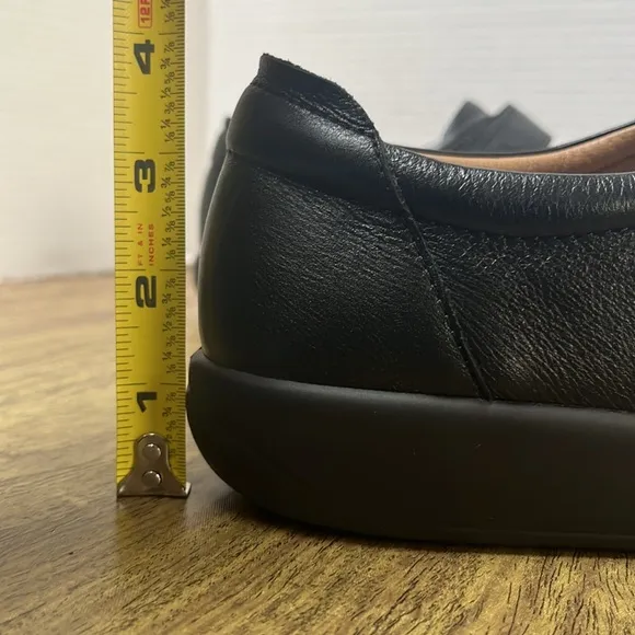 Hotter Leap Black Leather Adjustable Strap Shoes Size 10 EXF