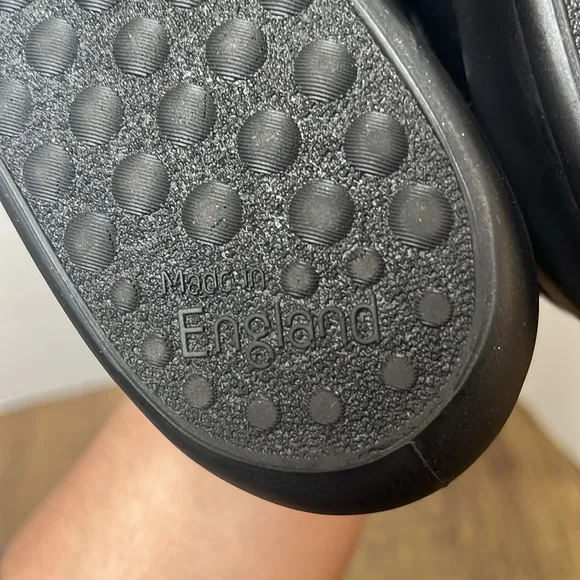 Hotter Leap Black Leather Adjustable Strap Shoes Size 10 EXF