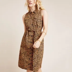 HTF Anthropologie Tiger Shirtdress
