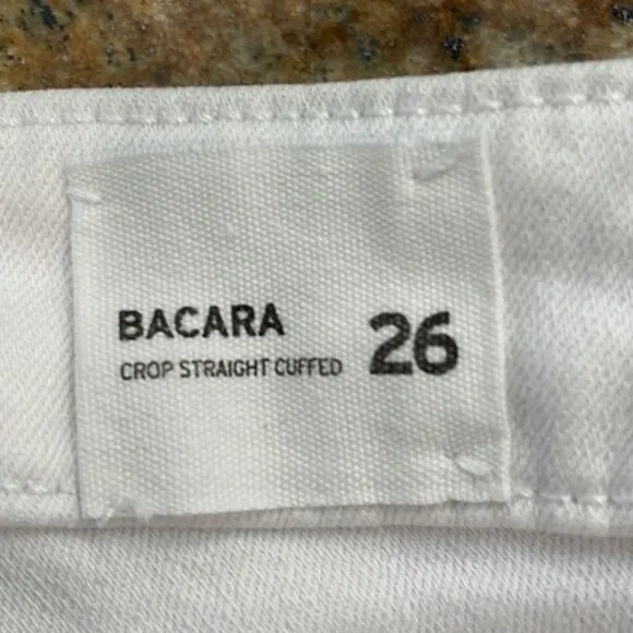 Hudson Bacara Crop Straight Cuff Jeans | White