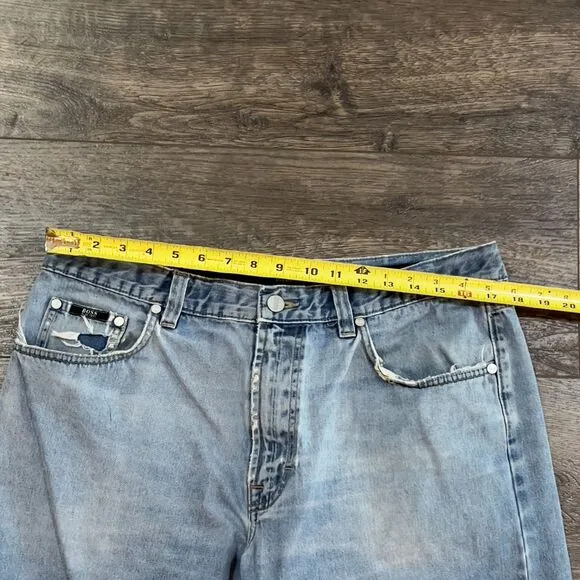 Hugo Boss Alabama Wide Leg Baggy Blue Jeans - Men's Size 38x30
