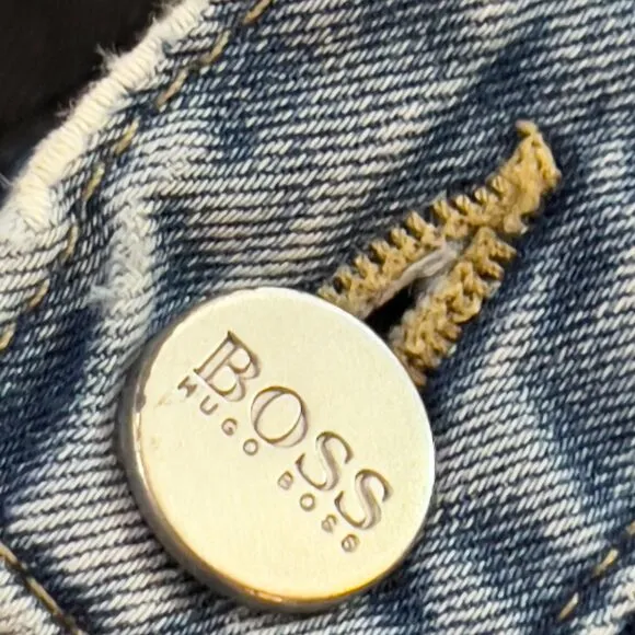 Hugo Boss Alabama Wide Leg Baggy Blue Jeans - Men's Size 38x30