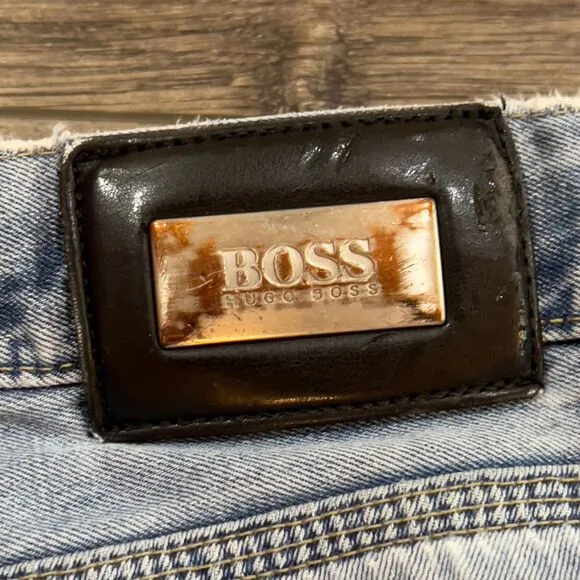 Hugo Boss Alabama Wide Leg Baggy Blue Jeans - Men's Size 38x30