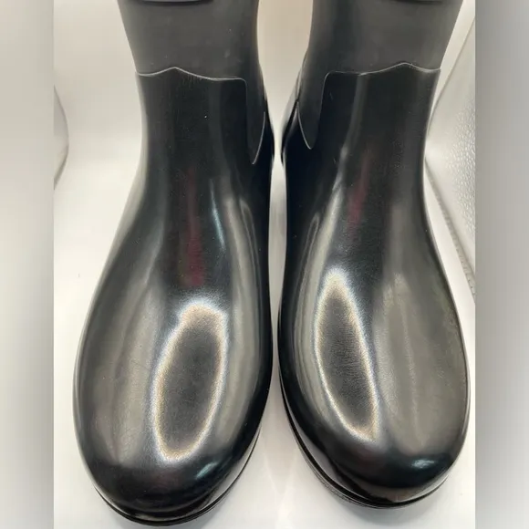 Hunter Black Shiny Duck Rubber Waterproof Rubber Outdoor Rain Utility Barn 9