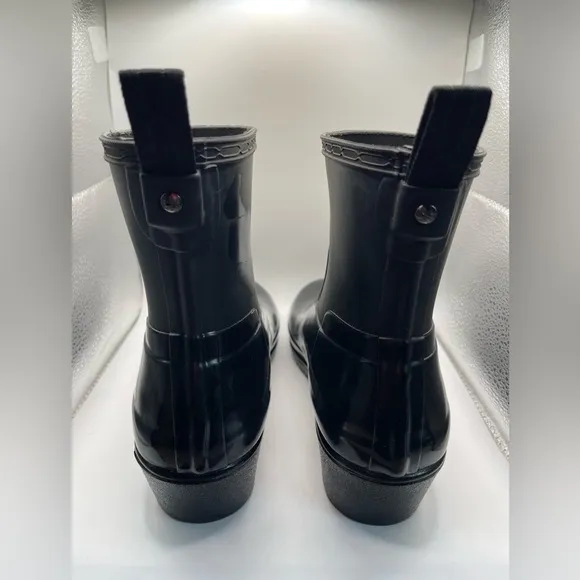 Hunter Black Shiny Duck Rubber Waterproof Rubber Outdoor Rain Utility Barn 9