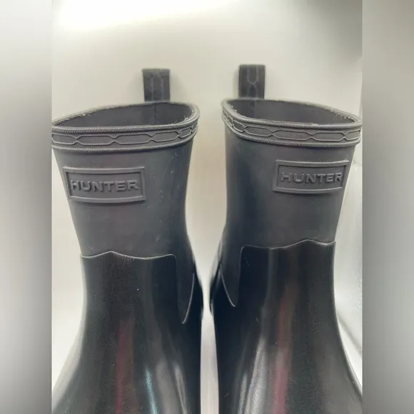 Hunter Black Shiny Duck Rubber Waterproof Rubber Outdoor Rain Utility Barn 9