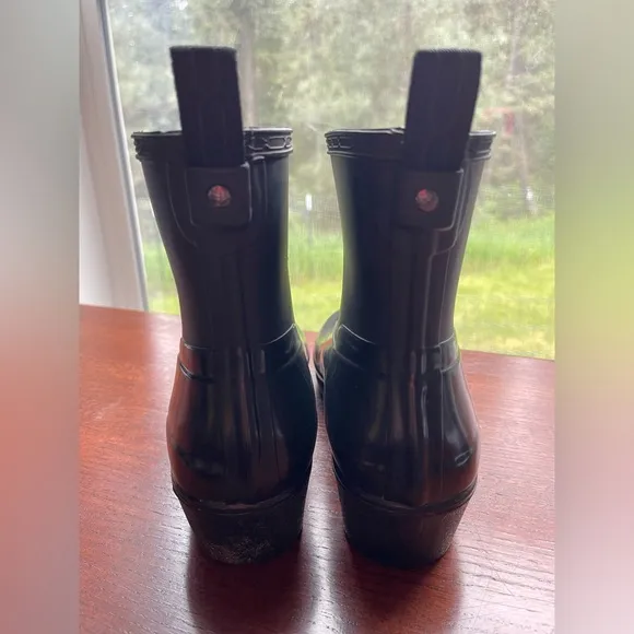 Hunter Black Shiny Duck Rubber Waterproof Rubber Outdoor Rain Utility Barn 9