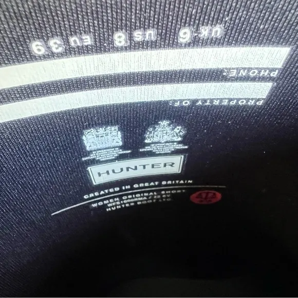 Hunter Original Short Navy Women's Boot Size 8 #B1386